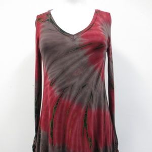 Grey and Burgundy Tie Dye